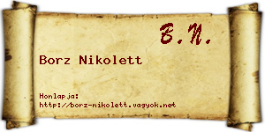 Borz Nikolett névjegykártya